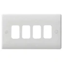 Designa 21FACE4MOD 2 Gang 4 Euro Module Grid Plate White