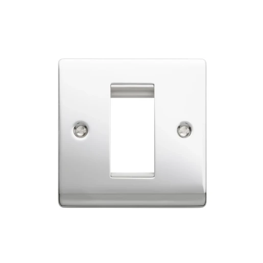 Designa 22FACE1MOD 1 Gang 1 Euro Module Grid Plate Polished Chrome
