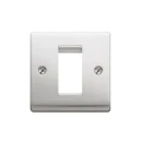 Designa 23FACE1MOD 1 Gang 1 Euro Module Grid Plate Satin Steel