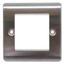 Designa 23FACE2MOD 1 Gang 2 Euro Module Grid Plate Satin Steel