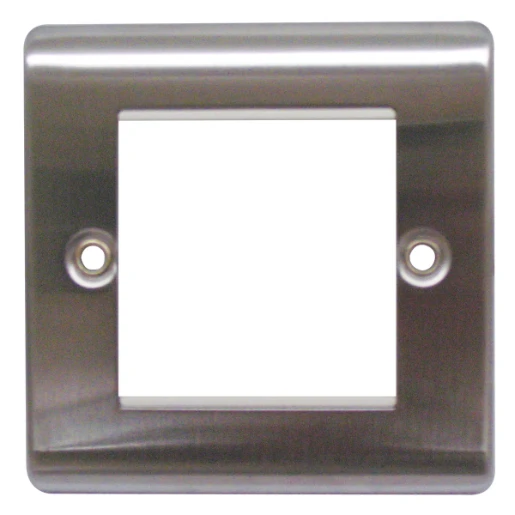Designa 23FACE2MOD 1 Gang 2 Euro Module Grid Plate Satin Steel