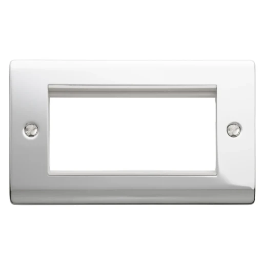 Designa 22FACE4MOD 2 Gang 4 Euro Module Grid Plate Polished Chrome