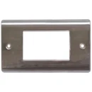 Designa 23FACE4MOD 2 Gang 4 Euro Module Grid Plate Satin Steel