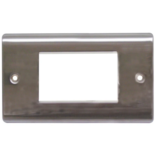 Designa 23FACE4MOD 2 Gang 4 Euro Module Grid Plate Satin Steel