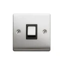 Designa 23S513B 1 Gang Intermediate 10AX Plate Switch Satin Steel with Black Insert