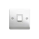 Designa 22S513 Plate Switch 1 Gang Intermediate 10AX Polished Chrome With White Insert