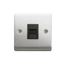 Designa 23SECTELB 1 Gang Secondary Telephone Socket Satin Steel with Black Insert