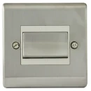 Designa 23S5FS 1 Gang Triple Pole Fan Isolator Switch Satin Steel With White Insert