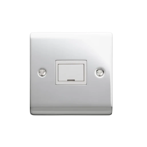 Designa 22SPU13UN 1 Gang 13A Unswitched Fused Spur Connection Unit Polished Chrome with White insert