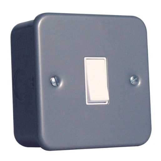 Steeple 55S512 Metal Clad Single Light Switch 1 Gang 2 Way 10AX