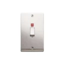 Designa 23S452VLJ Vertical 2 Gang 45A Double Pole Satin Steel with Neon
