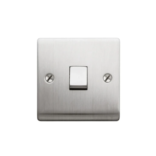 23S513J 1 Gang Intermediate 10AX Plate Switch Satin Steel