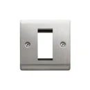 Designa 23FAC1MODB 1 Gang 1 Module Grid Plate Satin Steel Black Insert