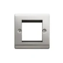 Designa 23FAC2MODB 1 Gang 2 Module Grid Plate Satin Steel Black Insert