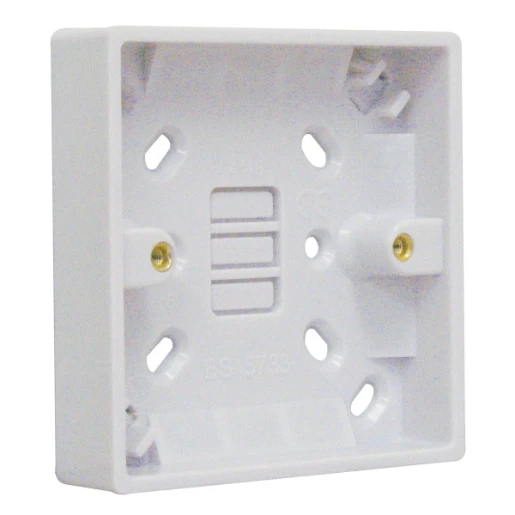 Essentials  White 1 Gang 16mm Pattress Surface Back Box