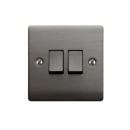 Designa 25S522J 2 Gang 2 Way 10AX Plate Switch Graphite