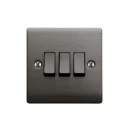 Designa 25S532J 3 Gang 2 Way 10AX Plate Switch Graphite