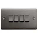 Designa 25S542J 4 Gang 2 Way 10AX Plate Switch Graphite