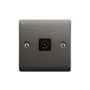 Designa 25TV1 1 Gang Non-Isolated Coaxial TV Socket - Graphite With Black Insert