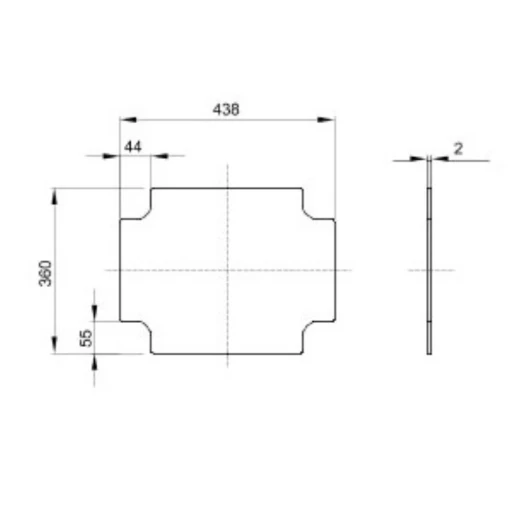 Plate For Watertight Enclosures 460X380mm Galvanised Metal