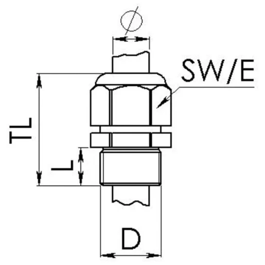 Cable Gland Eskv12 M12 Black Polyamide IP69 IP68 (5 Bar 30 Min)