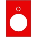 Legend Plate 40x30mm O White/Red