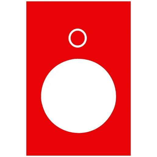 Legend Plate 40x30mm O White/Red