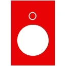 Legend Plate 40x30mm O White/Red