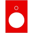 Legend Plate 40x30mm O White/Red