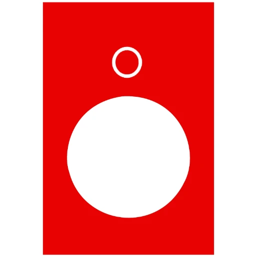 Legend Plate 40x30mm O White/Red