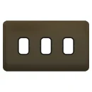 Lisse 2-Gang 3-Module Grid Plate including Mounting Grid Mocha Bronze / Black