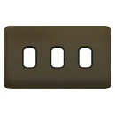 Lisse 2-Gang 3-Module Grid Plate including Mounting Grid Mocha Bronze / Black