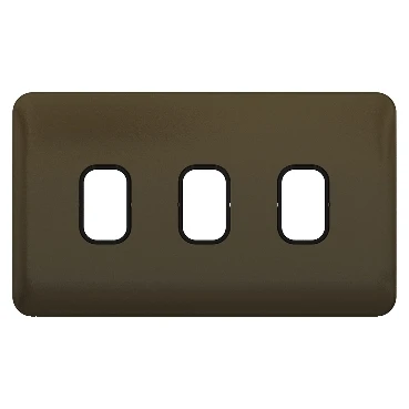 Lisse 2-Gang 3-Module Grid Plate including Mounting Grid Mocha Bronze / Black