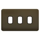 Lisse 2-Gang 3-Module Grid Plate including Mounting Grid Mocha Bronze / Black