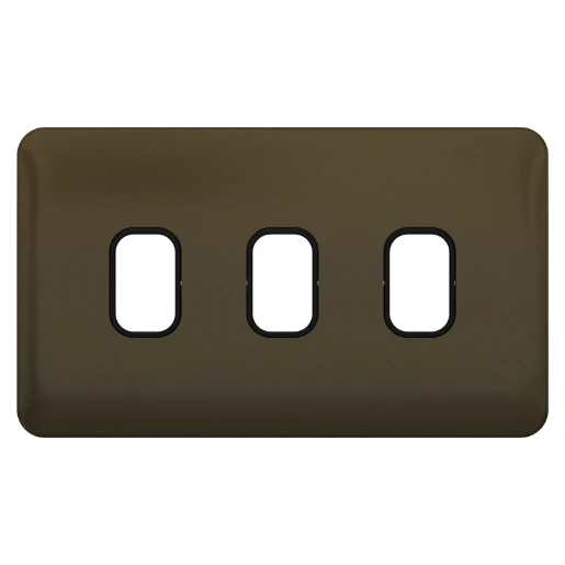 Lisse 2-Gang 3-Module Grid Plate including Mounting Grid Mocha Bronze / Black