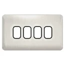 Lisse 2-Gang 4-Module Grid Plate including Mounting Grid Stainless Steel / Black