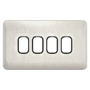 Lisse 2-Gang 4-Module Grid Plate including Mounting Grid Stainless Steel / Black