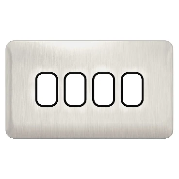 Lisse 2-Gang 4-Module Grid Plate including Mounting Grid Stainless Steel / Black