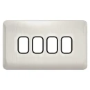 Lisse 2-Gang 4-Module Grid Plate including Mounting Grid Stainless Steel / Black