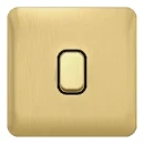 Lisse Plate Switch 1-Gang 2-Way 10AX Satin Brass / Black