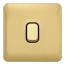 Lisse Plate Switch 1-Gang 2-Way 10AX Satin Brass / Black