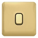 Lisse Plate Switch 1-Gang 2-Way 10AX Satin Brass / Black
