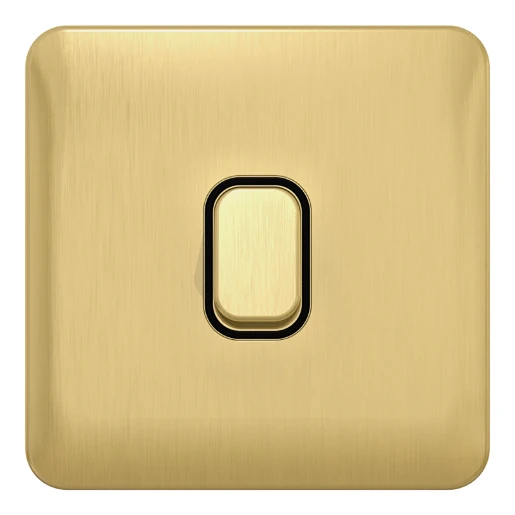 Lisse Plate Switch 1-Gang 2-Way 10AX Satin Brass / Black
