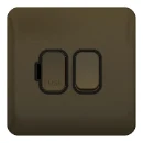 Lisse 1-Gang 2-Pole 13A Switched Fuse Connection Unit Mocha Bronze / Black