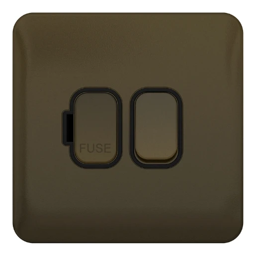 Lisse 1-Gang 2-Pole 13A Switched Fuse Connection Unit Mocha Bronze / Black