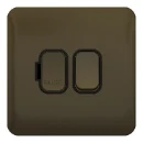 Lisse 1-Gang 2-Pole 13A Switched Fuse Connection Unit Mocha Bronze / Black