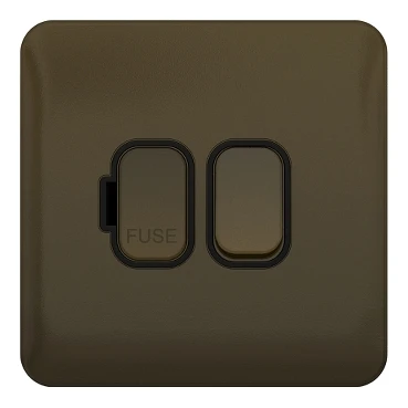 Lisse 1-Gang 2-Pole 13A Switched Fuse Connection Unit Mocha Bronze / Black