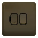 Lisse 1-Gang 2-Pole 13A Switched Fuse Connection Unit Mocha Bronze / Black