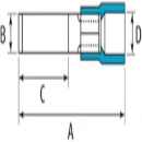 0.5-1.5mm² Red 4.6mm PVC Insulated Flanged Blade Terminals (pack=100)