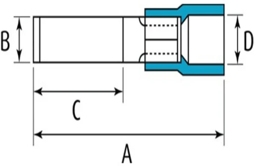 0.5-1.5mm² Red 4.6mm PVC Insulated Flanged Blade Terminals (pack=100)